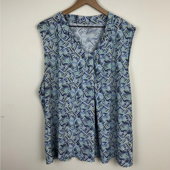 Talbots Geo Pattern Sleeveless Top - Picture 1 of 7